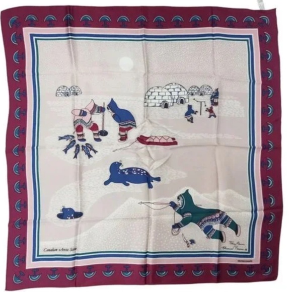 SKEMO CANADA By Tony & Eleanor Paine Pink Scarf Acetate VTG - Picture 5 of 15